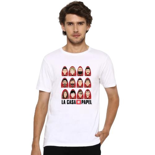 Men Tshirt | DWAG Tshirt| Dwag Graphic Printed Money Heist White Tshirt For Men| Mens Tshirt| Printed Tshirts| White Cotton Tshirt Men Tshirt| Pop Culture Tshirt for Men | Men | Tshirt | Men Tshirt | Printed Tshirt