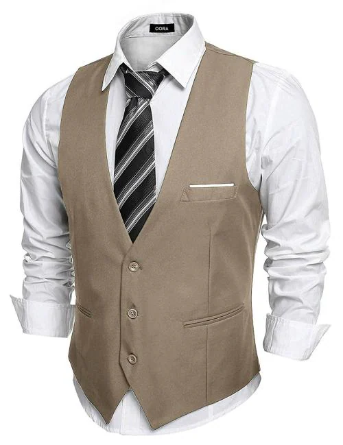 Oora Men Beige Waistcoat