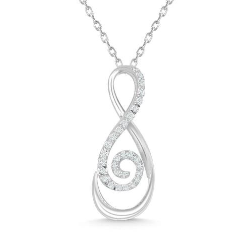 Lilu Jewels Pure 925 Sterling Silver, Cubic Zirconia Stone Infinity Pendant Necklace with 18 inch Chain for Women and Girls