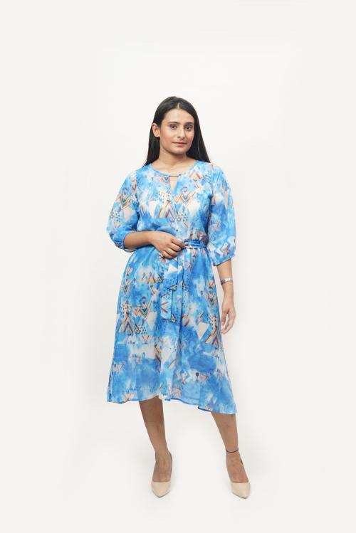 RAVI RAJORIA Georgette Digital Printed Stylish Beach Wear Bikini Body Cover Up Designer Kaftan Kurta/Kurti Top Dress for Women and Girls DZYA-1-ONE SIZE