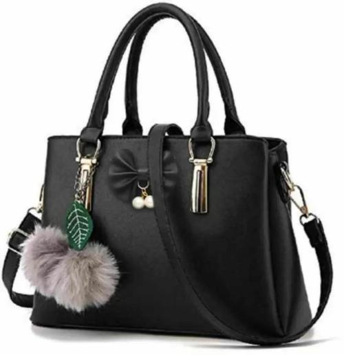 Hercraft Trendy Shoulder Pu-Leather Handbags For Women'S, Girls And Ladies. Black