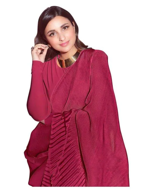 Sidhidata Women's Woven Synthetic Saree With Blouse Piece Rani