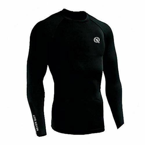 Never Quit Men's Quick Dry Full Sleeve Compression Shirts, Athletic Workout Shirt, Water Sports Rash Guard