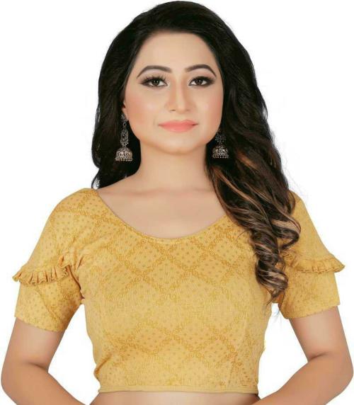HAJARI CREATION Women beige Solid 100% Cotton Blouse