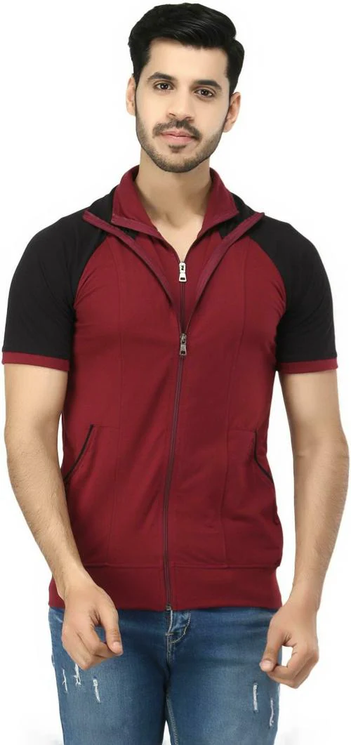 Black Collection Men's Color Block Double Collar Half Sleeve T-Shirt | T shirt for men | Tshirt | Tshirt Men |