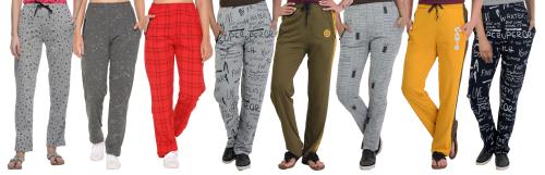 Shaun Womens Multi Color Printed Cotton Pack Of 8 Track Pants (Xl)