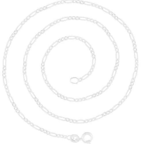 ELOISH Sterling Silver Figaro Chain.925 Silver Sleek Chain for Women