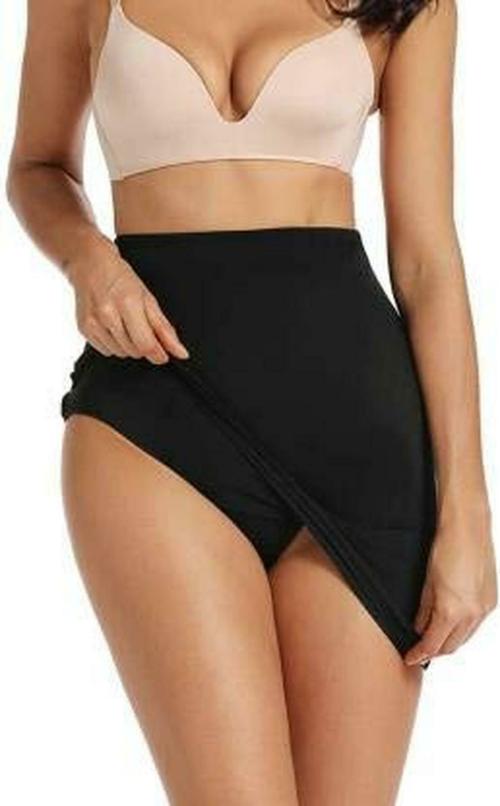 Astound Women Slimming Half Slips Sexy Underdress Tummy Control Body Shaper Mini Skirts Black