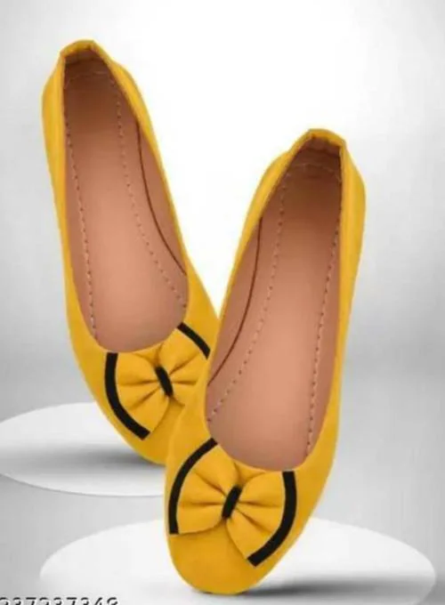RB PASSION Casual Stylesh Latest Fashion Yellow Soft Valvet Bellies Juti Mojari Shoe For women And Girl