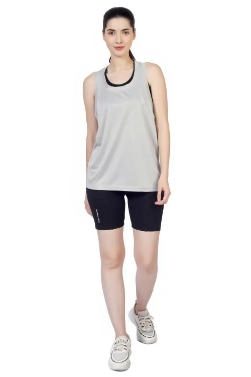 BLUEFICUS Grey Plain Pure Cotton Faric Vest Sando for Women