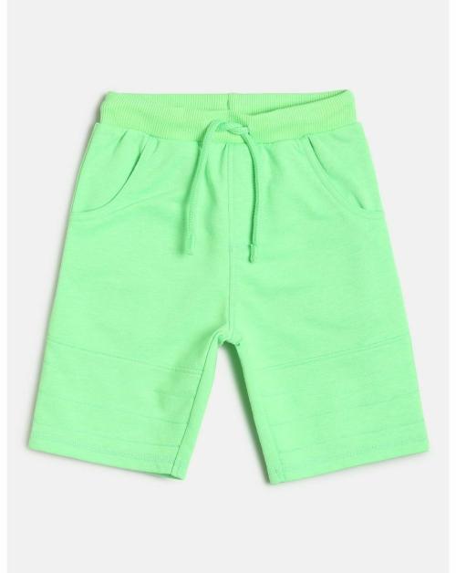 MINI KLUB Kids Boys Regular Neon Green Knit Shorts