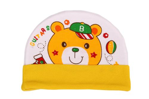 Mom's Darling Multicolor Cotton Baby Cap Set - 0-6 Months (Pack Of 3)