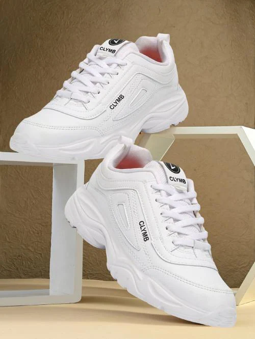 CLYMB Men's JUMBO 02 Synthetics White Lace-Ups Walking/Outdoor/Gym & Hiking/Running Sports Shoes