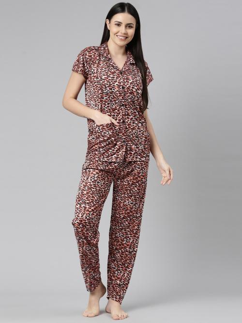 Loody'S Women Multicolor Satin Night Suit Set (M) | Satin Nighties | M Nighties | Night wear | Sleepwear / Night Dress