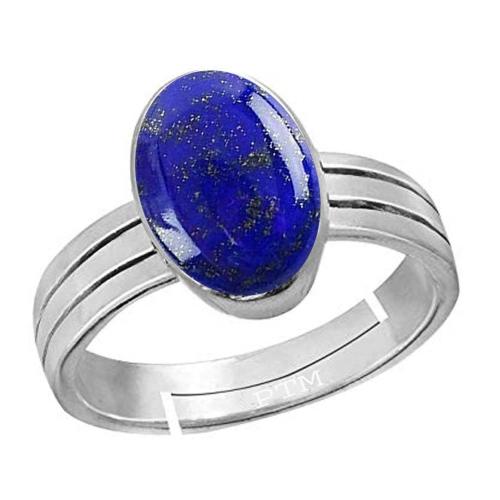 Ptm Lapis Lazuli 5.5 Carat Astrological Natural Gemstone 925 Sterling Silver Adjustable Ring