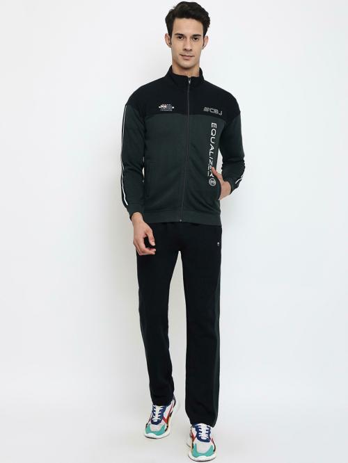 Cantabil Men Green Printed Full Sleeves Tracksuit