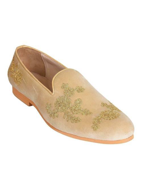 TANNY SHOES Men's Cream Ethnic Shoe