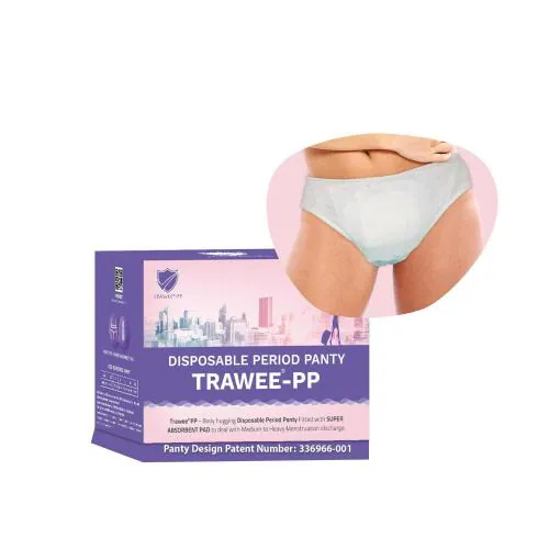 Trawee-PP (Pack of 10) Disposable Period Panty with Super Absorbent Pad for Sanitary Protection, Menstrual Briefs, Absorbent Period Underwear for Women (XL)