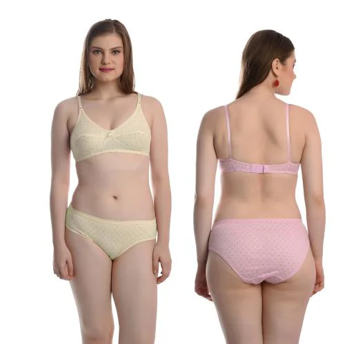 Jocho Floral Print Bra Panty Set | Cotton Bra Panty Set for Girls and Women