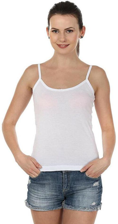 Veeva Beauty & Fashion Women White Solid Cotton Camisole