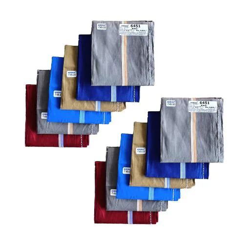 ASHOKA Branded Dark Multi-Colour Border 100% Pure Cotton Handkerchief for Men| Durable, Highly Absorbent, Well Stitched Pure Cotton Handkerchiefs | Gift to Yourself and Your Dearones (Pack of 12)
