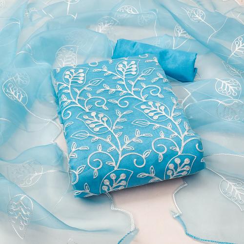 Panzora Organza Splendor Unstitched Salwar Suit Dress Material