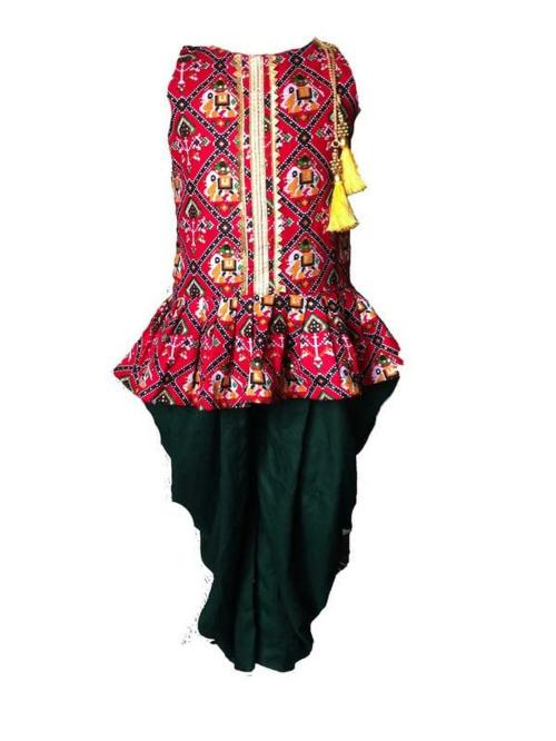 Aglare Girls Red Salwar Suit Sets 5-6 Y