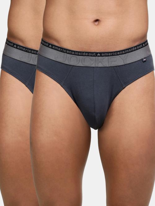 jockey Men Graphite Solid Cotton Blend Briefs
