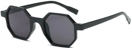 PIRASO Retro Square Full-Frame Black Sunglasses for Girls-(8K BLACK)