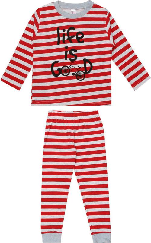 Ploku Boys Red Striped Pure Cotton Nightwear (7-8 Years)