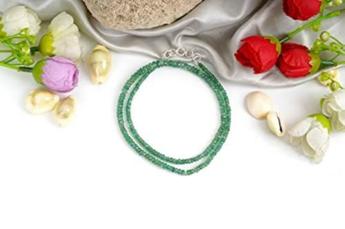 Rudra Centre Emerald Faceted Bead Necklace, 6 mm