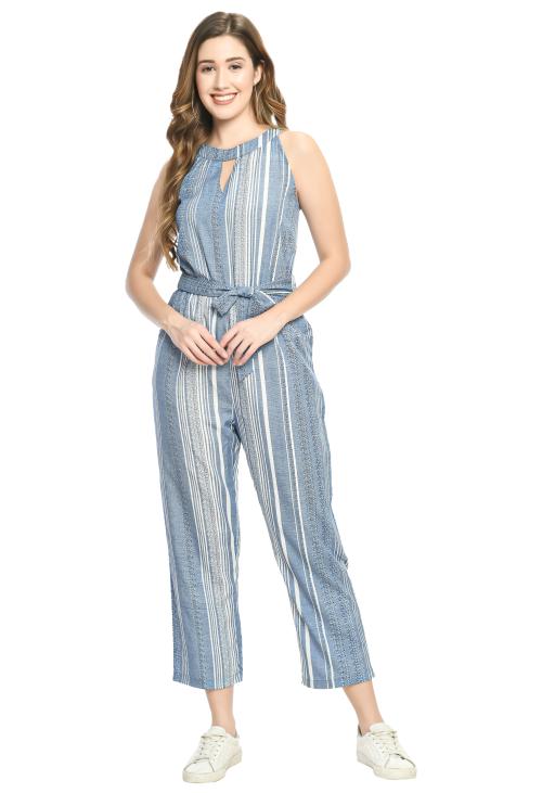 PREEGO Women Multicolor Striped basic Jumpsuit