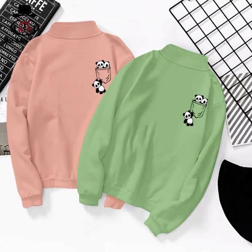 Clear Wear Women Multicolor Printed Pure Cotton T-Shirt - 2 Panda (Xl)