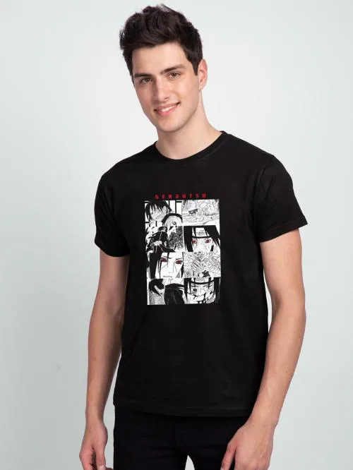 Bewakoof Men Genjutsu Printed Half Sleeve Round Neck T-Shirt