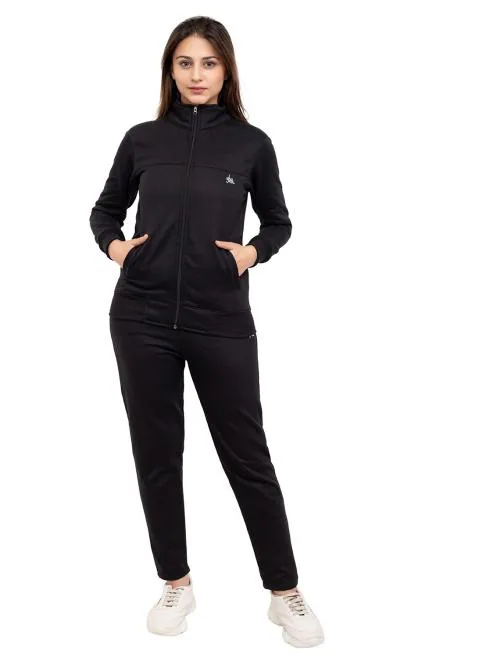 YHA Women Regular Fit Black Track Suit