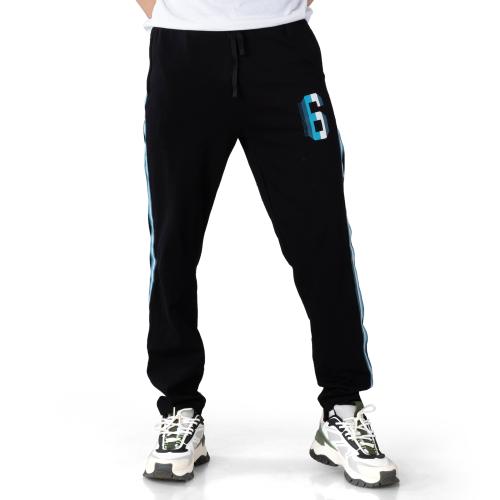 Chromozome Men Black Solid 100% Cotton Track Pants