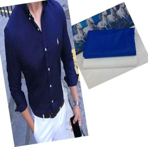 DHARMESH ENTERPRISE Men Solid Cotton Linen Blend Unstitched Shirt and Trouser Material (Free Size)