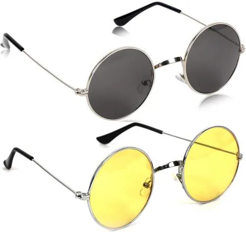 Just-style Round sunglasses for men and women combo pack of 2 SKU64