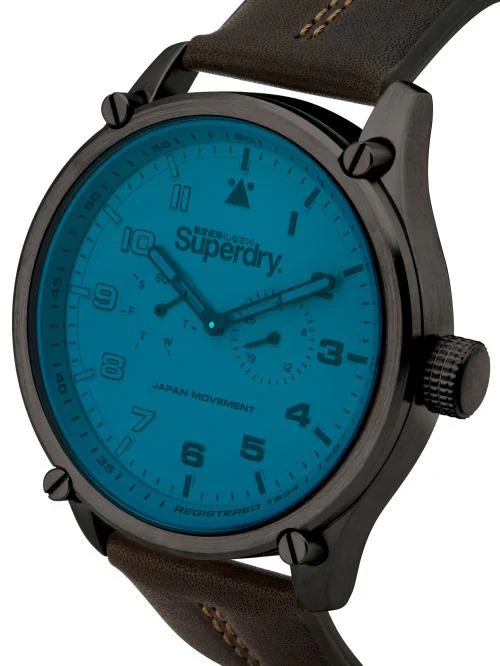 Superdry Military Sonar Multifunction Blue Round Dial Men Watch - SYG208UBR