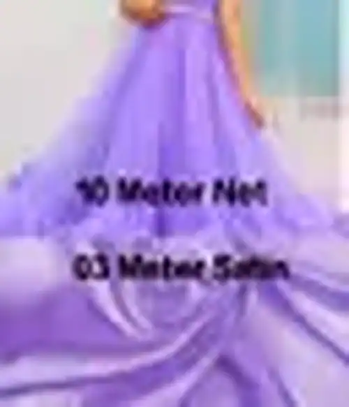 FOOTPAID 10Meter Net Fabric + 03 Meter Shiny Satin Fabric-05-Size-Free Size-Colour-Purple