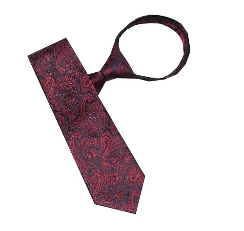 Leonardi Men Wine Microfiber Zipper Tie