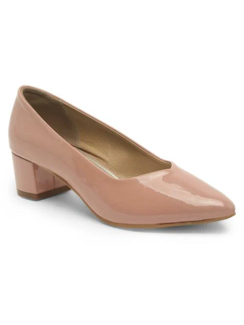 Flat n Heels Pink Block Heel Shoes for Women