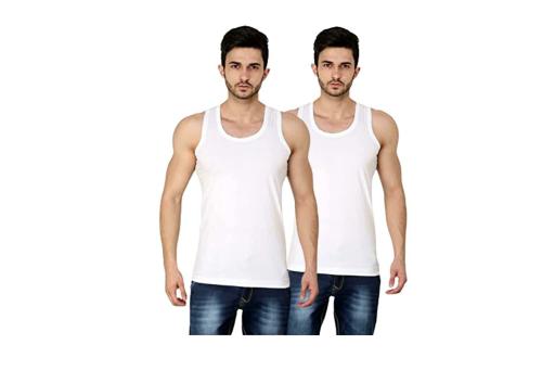 Prince Men White Cotton Pack of 2 Vest (M) | YoungMAN RN