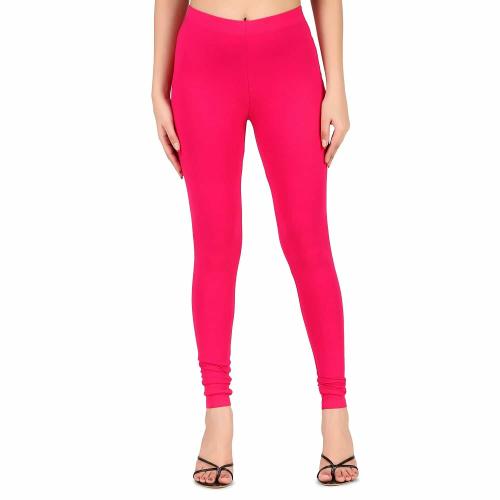 Co Colors Women Rani Pink Cotton Churidar Leggings
