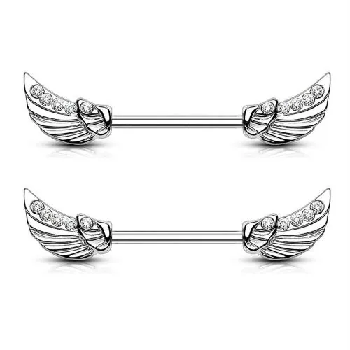 Via Mazzini Non-precious Metal Nipple Bar Earring For Womens (Pack Of 1 pair)