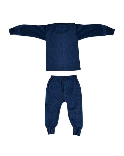 Monal Comforts Baby's winterwear Thermal Fleece Inner Suit, Body Warmer, Thermal Set for Boys & Girls, Top & Bottom Set (XL) Blue
