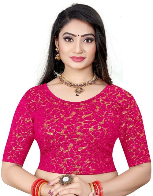 Suwali Women Pink Printed Hosiery Blouse