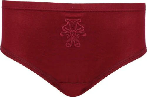 Vaishma Women Maroon Solid Cotton Blend Panty