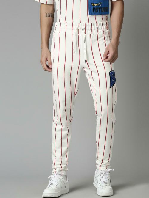 Breakbounce Men's White Solid Cotton Pack of 1 Jogger