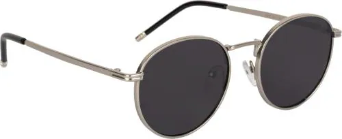Voyage UV Protection Round Full-Frame Black, Silver Sunglasses (Men And Women)